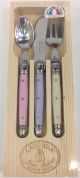Laguiole 3 piece Kids Set Pastel Open Box