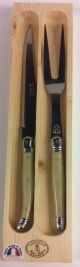 Laguiole Jean Dubost 2 pcs Carving Set with Natural Color Handle