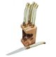 Laguiole 6 SteakKnife BLOCK IVORY BRASS ECO STD1.2 NEW