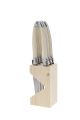 Laguiole Jean Dubost 6 ECO Steak Knives Ivory Color Handle in Block