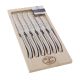 Laguiole 6 Steak Knives DAMASCUS Effect S/Steel 1.2 LF OpenB