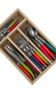 Laguiole 24 Pce Set NEON TONIC MIX StdF WoodTray