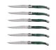Laguiole 6 SteakKnife BLOCK ANGLE MALACHITE HORN GREEN LF 1.2