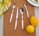 Laguiole 24 Pce Set WHITE StdF WoodTray NEW