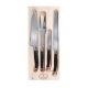 Laguiole Jean Dubost Kitchen & Carving Set 4 Piece Black
