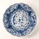 Nazari Folkloric Hand Painted Round Blue Scallop Fruit Bowl