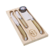 Laguiole Jean Dubost 3 Piece Cheese Set with Natural Colour Handle 